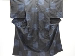 大正ロマン　幾何学模様織り出し本場村山大島紬着物